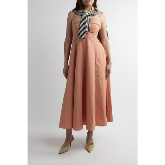 Coral Bubble Midi Dress - Picture 2 of 7